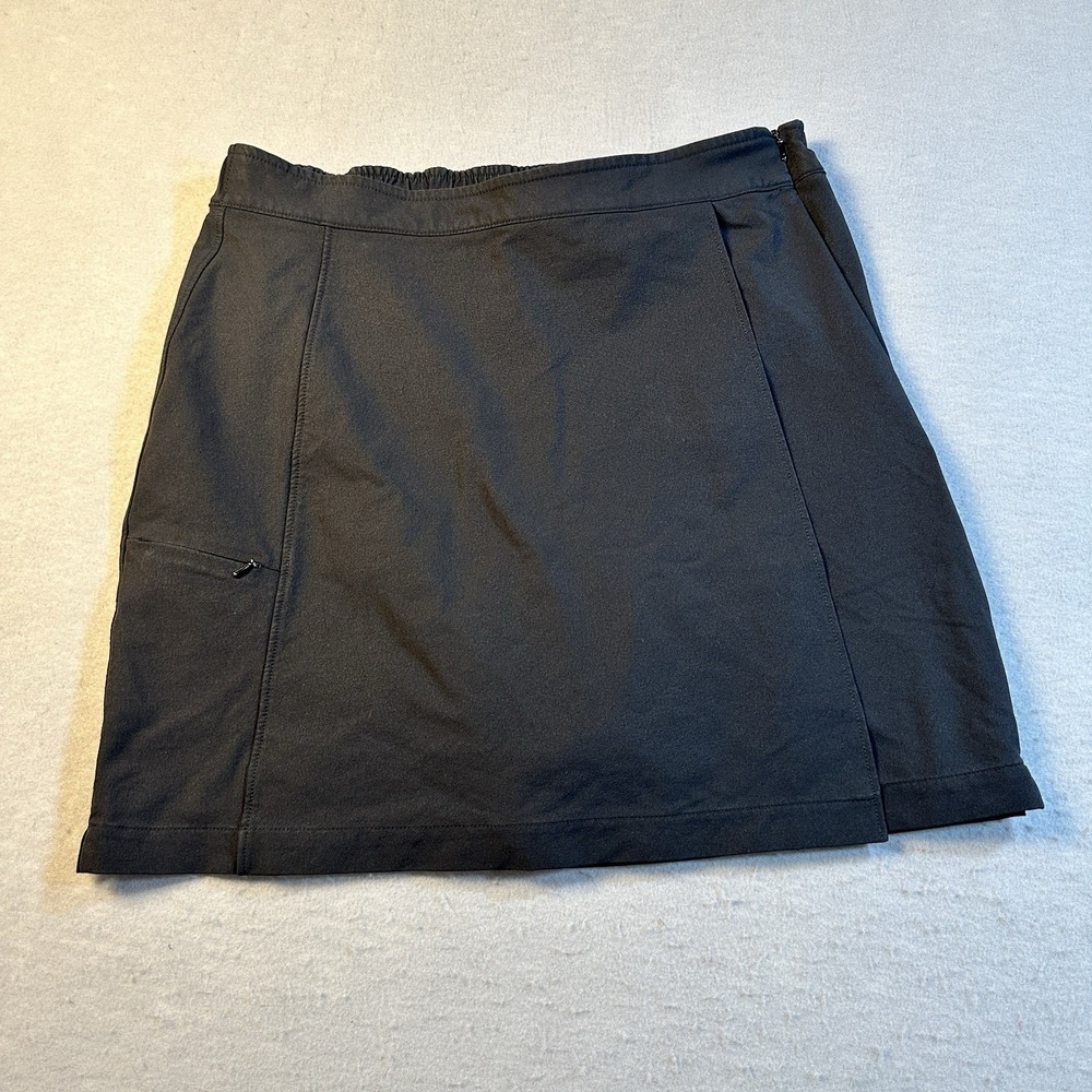 L L Bean Cycling Skort Padded Shorts Athletic Biking Black Pockets Womens Medium